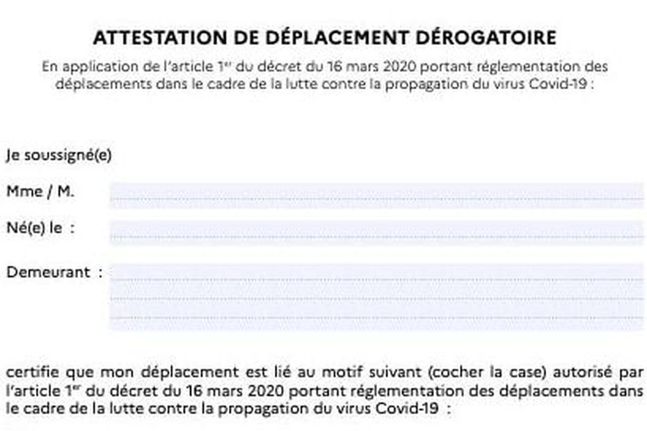 Une Attestation Indispensable Pour Justifier Une Sortie