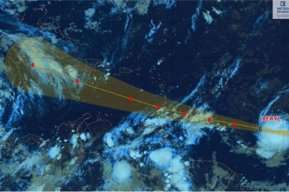 Le sud des Petites antilles menacé par la tempête tropicale Beryl