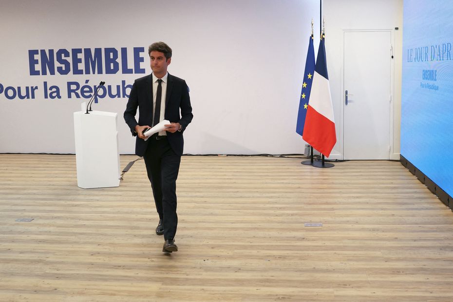 Législatives 2024 Gabriel Attal déroule le programme d Ensemble sans