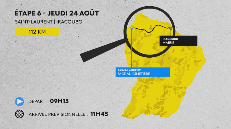 CARTE Tour Cycliste de Guyane 2023 parcours détaillé et horaires des