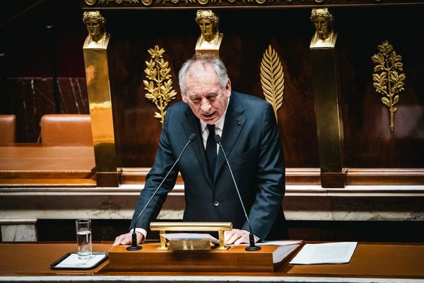 Le Premier ministre François Bayrou lors de sa déclaration de politique générale à l'Assemblée nationale, le 14 janvier 2024.