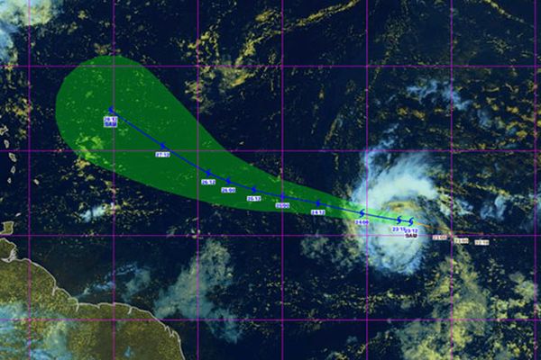 Position de la tempête Sam jeudi 23 septembre 2021 à 11h28.