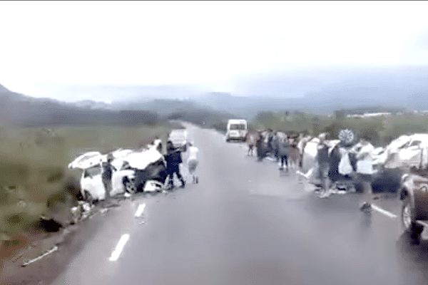 Capture d'écran d'une vidéo faite sur le lieu de l'accident par un opérateur de Goro.