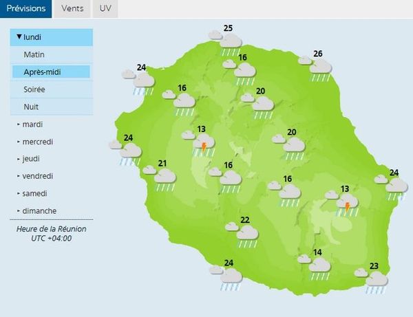 La Reunion Avis De Forte Pluie Sur Le Sud Ouest Et L Ouest Reunion La 1