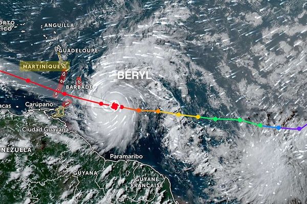 L'ouragan Beryl sur l'Atlantique.
