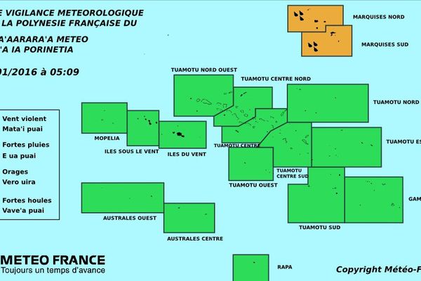 Vigilance orange fortes pluies aux Marquises