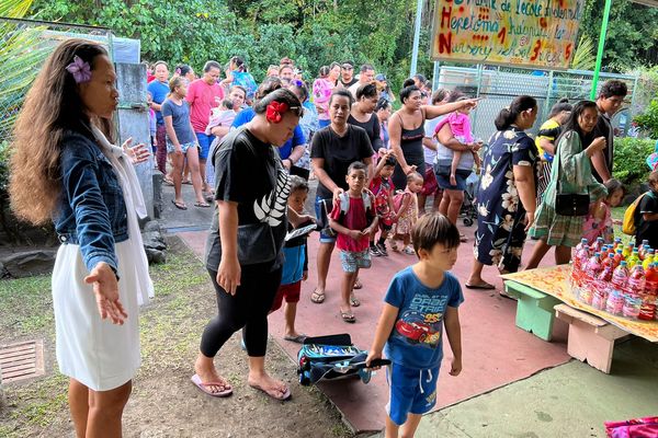 Rentrée scolaire à l'école maternelle de Tiapa à Paea, 10 août 2022.