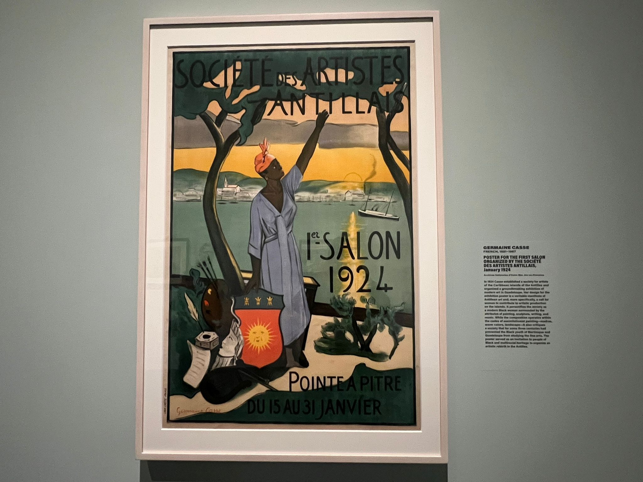 Poster painted by Germaine Casse, from the first exhibition of the Association of West Indian Artists, organized by the painter, in 1924