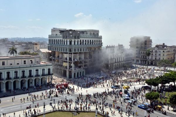 La destruction de l'Hôtel Saratoga après l'explosion.