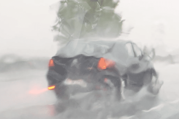 Scène de mauvais temps en Nouvelle-Calédonie.