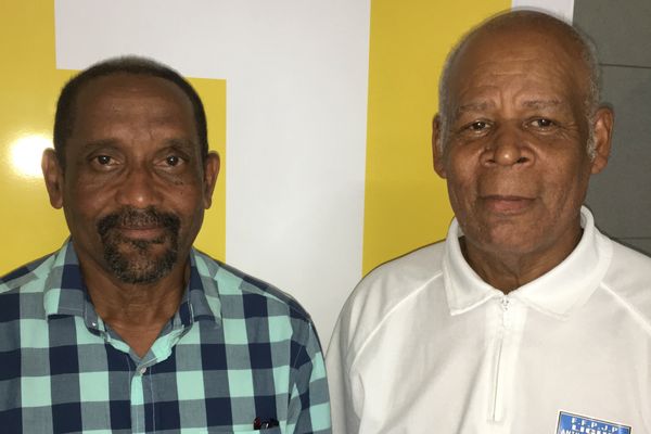 Jean-claude Aline (à gauche) et Georges Gildar le nouveau président du comité de pétanque