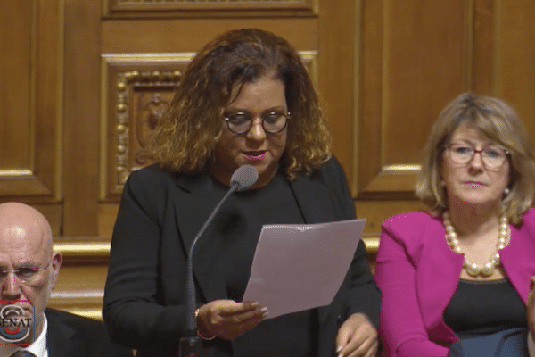 La sénatrice Catherine Conconne lors d'une séance au Sénat.