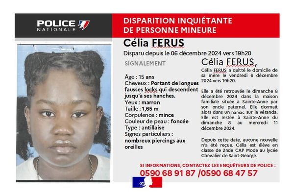 Disparition inquiétante de Célia Férus