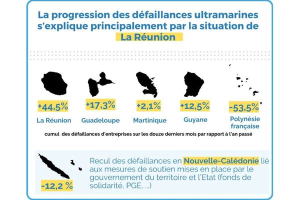 Défaillances d'entreprises en Outre-mer - 3ème trismestre 2024.