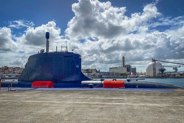 Le sous-marin nucléaire français Duguay-Trouin, en escale à Fort-de-France du 3 au 9 mars 2024.