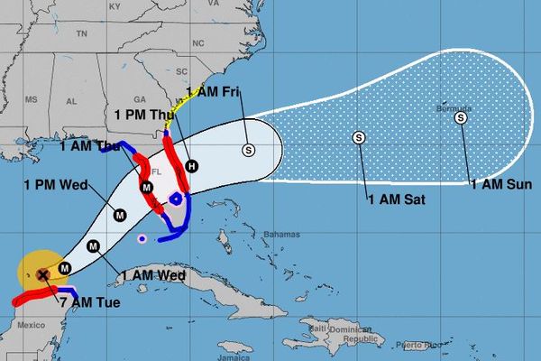 La trajectoire prévisionnelle de l'ouragan majeur Milton en Floride le 08/10/24