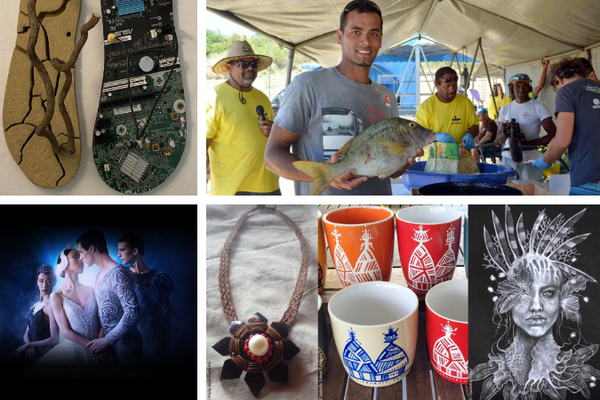 Des claquettes "made in Caledonia" exposées à Nouméa, le bossu doré en lumière à Moindou, le "Lac des cygnes" projeté à Dumbéa et des créations locales au centre Tjibaou.