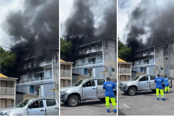 Incendie au Service technique de la ville de Bouillante - 25/03/2024.