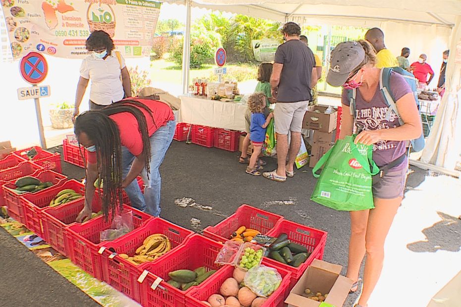 For its first edition, the organic market in Le Lamentin was popular