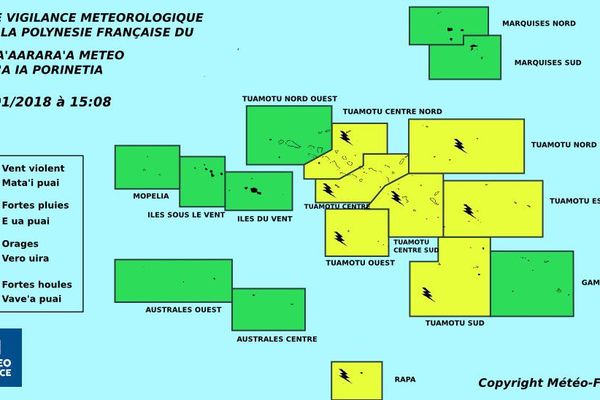 Vigilance jaune maintenue aux Tuamotu