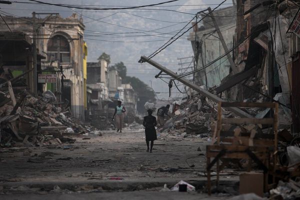 Haïti, Port-au-Prince, une semaine après le séisme du 12 janvier 2010.