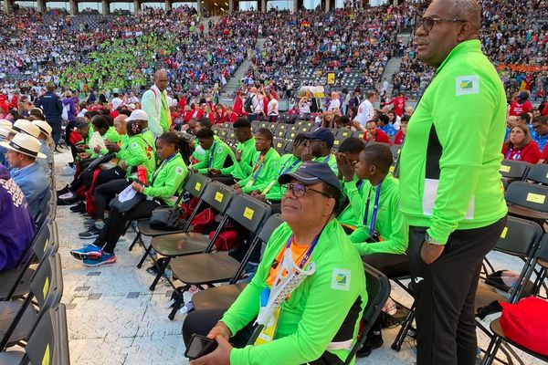 La délégation Guadeloupéenne aux Jeux mondiaux d’été spécial Olympics 2023, à Berlin.