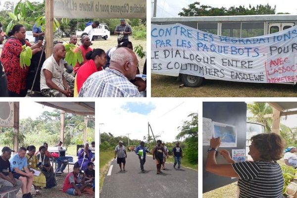 Marche contre les touchers de paquebots à Lifou, 29 février 2020