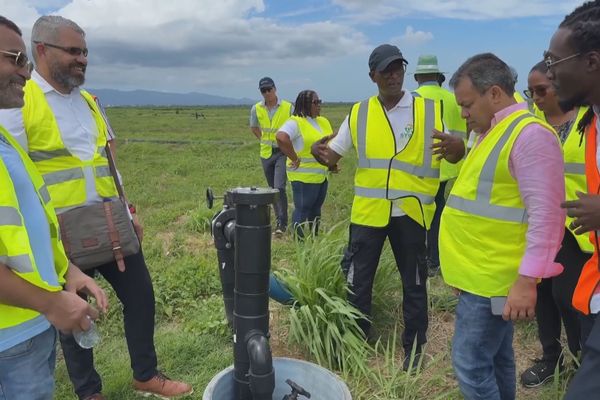 Les représentants des pays de la Caraïbe sur le site d'enfouissement de la Gabarre le 22/09/24