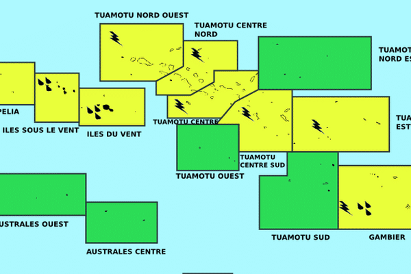 vigilance jaune tuamotu / Gambier / iles du vent et sous le vent