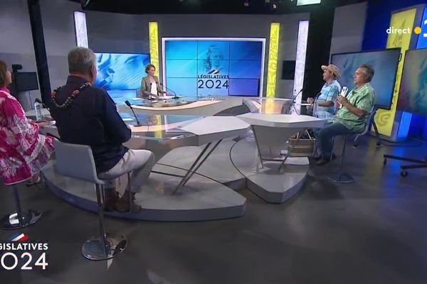 Nicole Sanquer, Tutu Tetuanui, Tati Salmon et Steve Chailloux ont échangé autour de la table en amont des élections législatives 2024, le 25 juin.