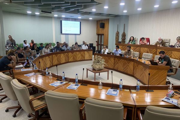 Les conseillers de la province Nord assemblés en séance publique à Koné, le 30 août 2024.