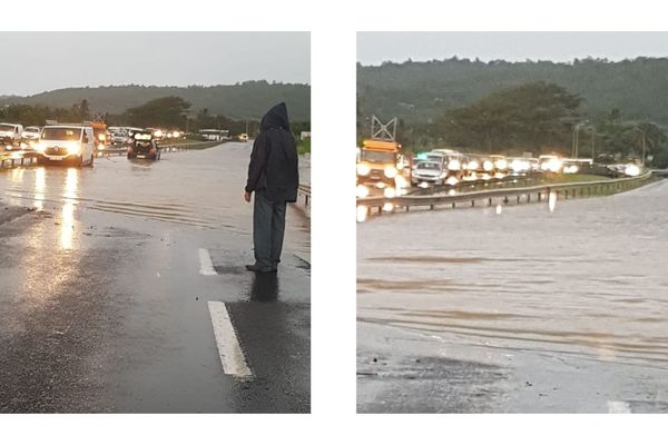Principales inondations sur la route de Rivière-Salée sur la RN5 (17 octobre 2018).