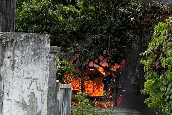 Feu de broussailles Belle-Plaine, Gosier 