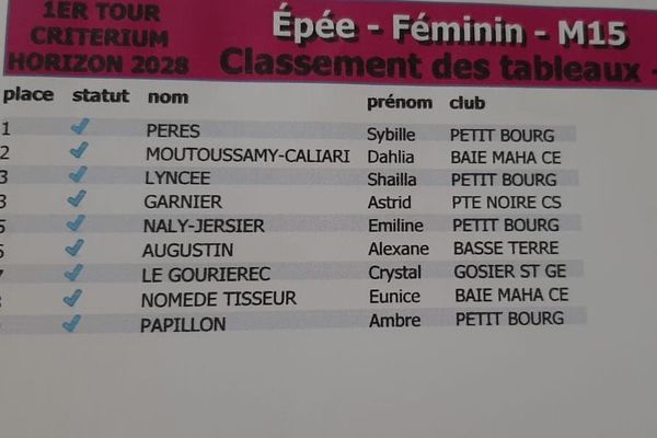 Epée féminin M15