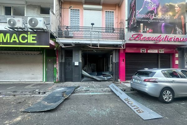 Un commerce saccagé de la rue Frébault à Pointe-à-Pitre