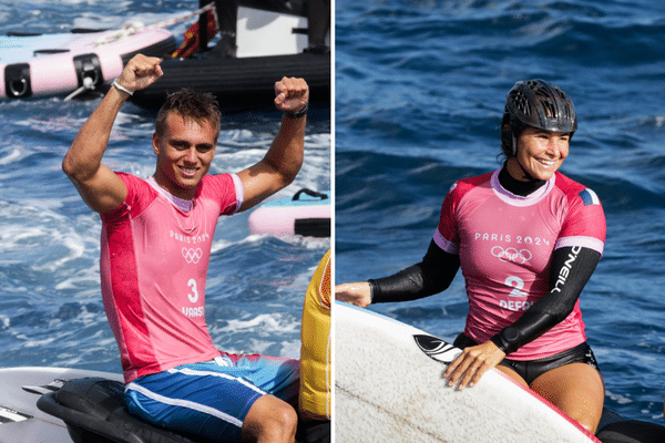 Kauli Vaast et Johanne Defay, fiers de leur victoire en quatrième jour de compétition.