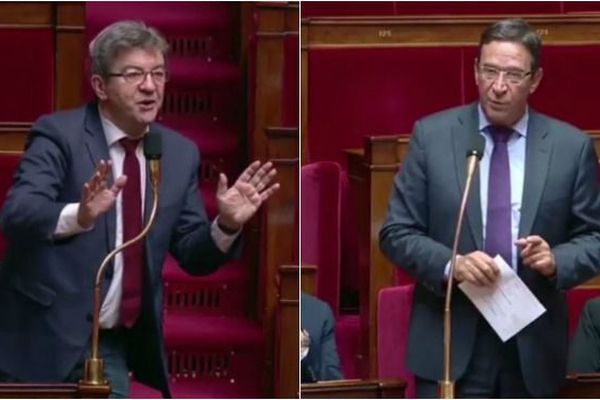 Jean-Luc Mélenchon et Philippe Gomès à l'Assemblée Nationale. 