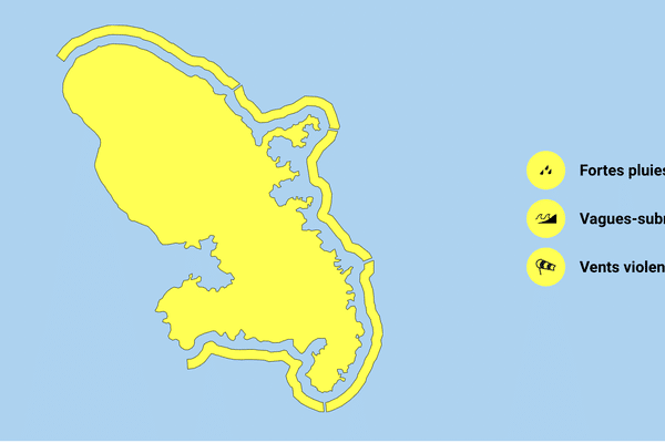 La Martinique en vigilance jaune dès mardi 28 juin 2022.