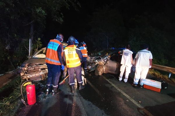 Carambolage accident Petit-Havre Gosier 21/05/2020