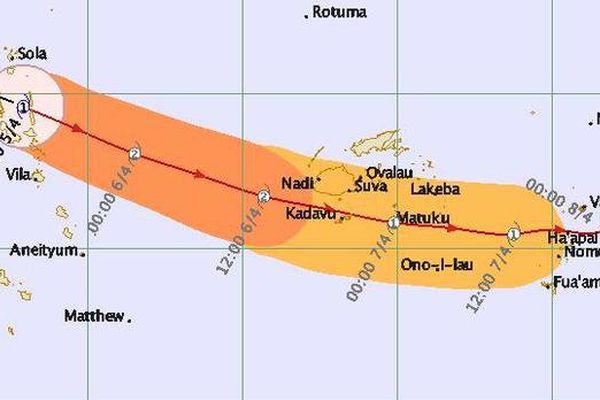 trajectoire du cyclone Zéna