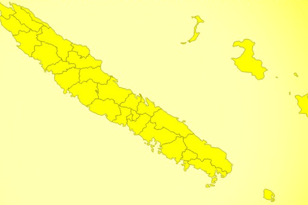 Toute la Calédonie en vigilance jaune orages, le 8 janvier 2023.