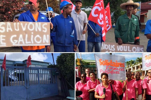 Salariés du Galion, blocage du Parc Naturel de Martinique et agents des impôts. 