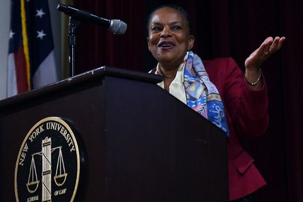 Christiane Taubira à l’université de New York, le 29 janvier 2016.
