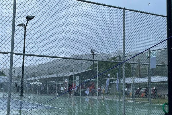 Pluie sur les courts de Tennis
