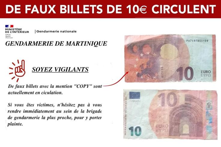 De Faux Billets De 10 Circulent En Martinique Martinique La 1ere