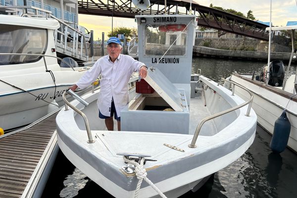 Fernand Léone, sur son bateau