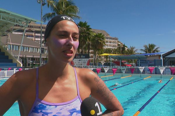 Fantine Lesaffre, invité du meeting Mobil de natation au CNC.