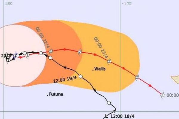 Une trajectoire étonnante avec un demi-tour et une arrivée vers Wallis puis les Samoa