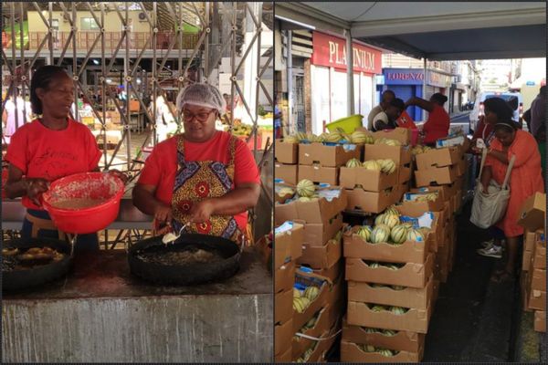 Les accras, les melons et les patates douces vendus au grand marché couvert de Fort-de-France.