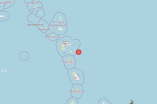 Le séisme est localisé à l'est de Marie-Galante (Guadeloupe).